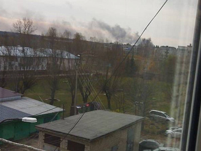 Появилось фото с места пожара на заводе в Шиловском районе 